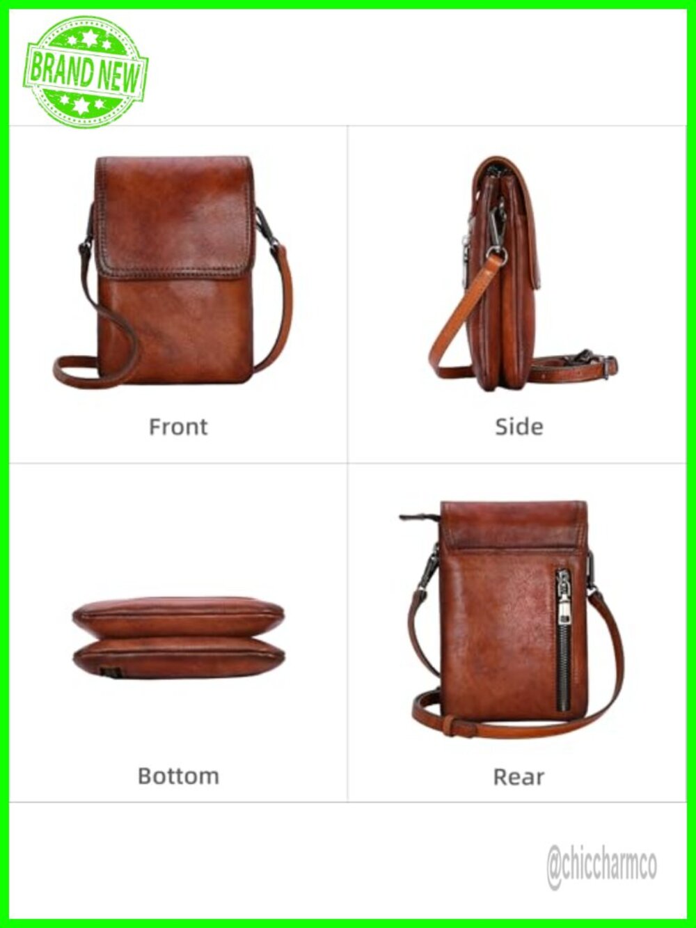 Small Crossbody Bag RFID Blocking Genuine Leather Wallet Purse Travel - Picture 4 of 6